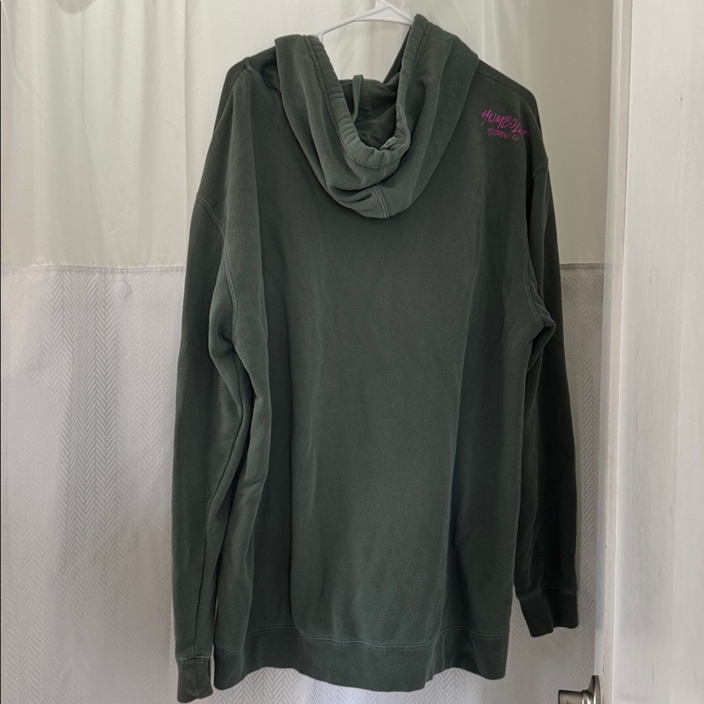 Graphic Hoodie - Dark Green with Pink & Lime Logo - Picture 6 of 7